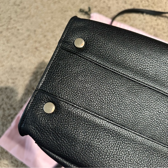 Kate Spade Sam Large Pocket Satchel in Black Leather Tote Bag - Picture 6 of 14